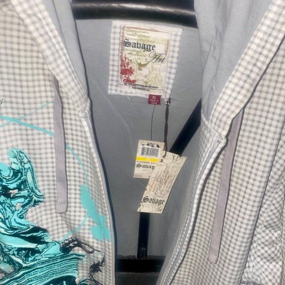 Savage Vintage Embellished Hoodie Sz XL - Picture 8 of 10